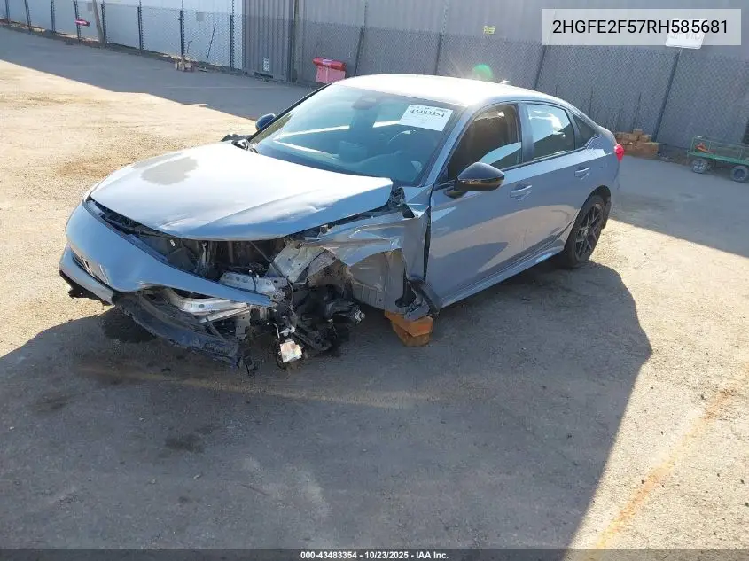 2HGFE2F57RH585681 2024 Honda Civic Sport