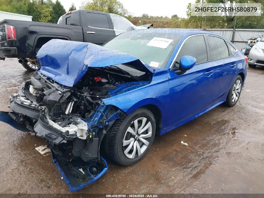 2HGFE2F26RH580879 2024 Honda Civic Lx
