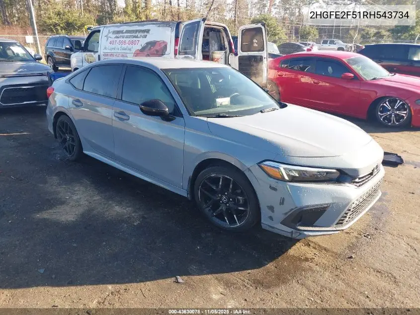 2HGFE2F51RH543734 2024 Honda Civic Sport
