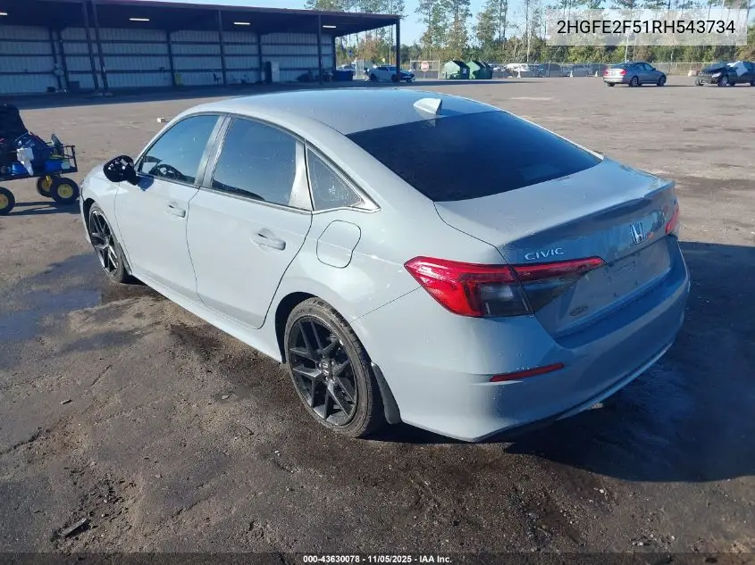 2HGFE2F51RH543734 2024 Honda Civic Sport