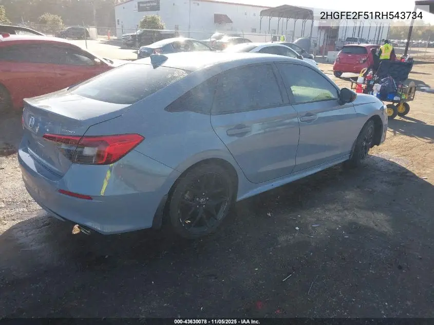 2HGFE2F51RH543734 2024 Honda Civic Sport