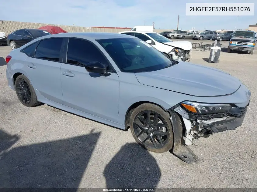 2HGFE2F57RH551076 2024 Honda Civic Sport