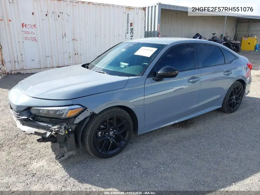 2HGFE2F57RH551076 2024 Honda Civic Sport