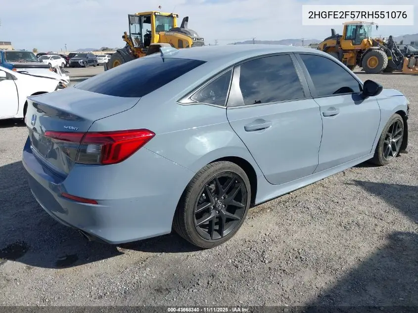 2HGFE2F57RH551076 2024 Honda Civic Sport
