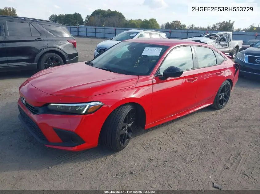2HGFE2F53RH553729 2024 Honda Civic Sport
