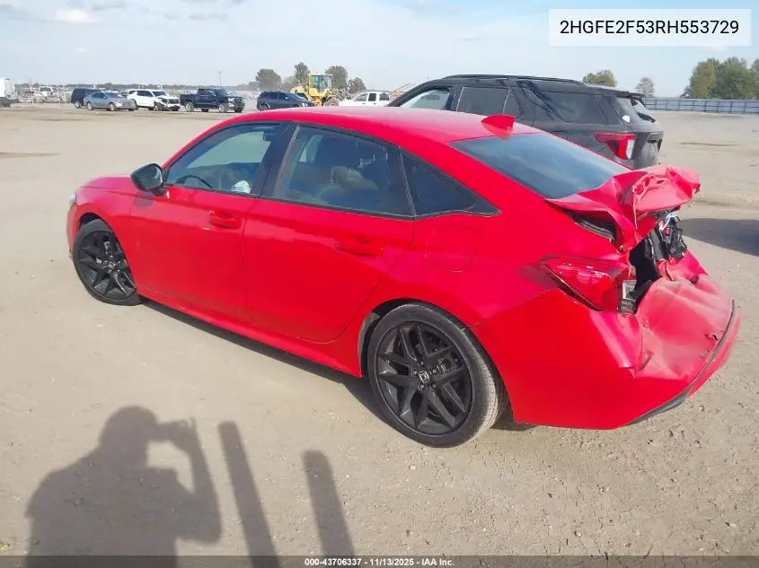 2HGFE2F53RH553729 2024 Honda Civic Sport