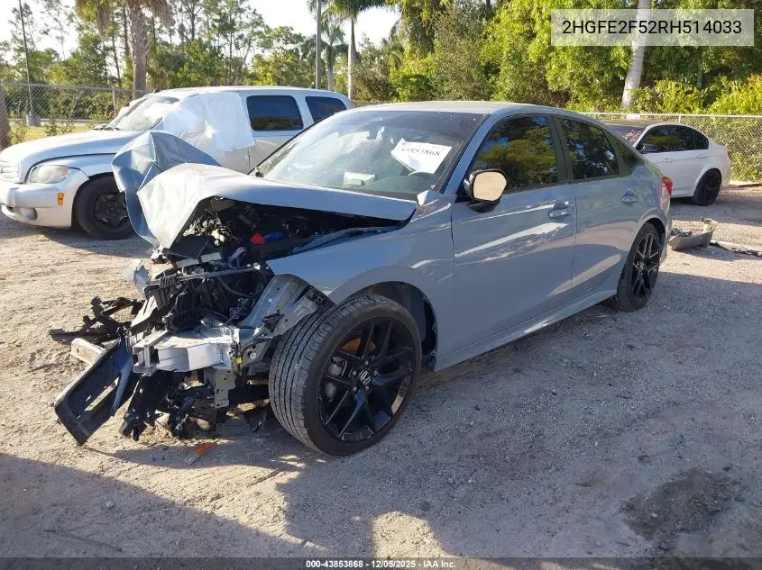 2HGFE2F52RH514033 2024 Honda Civic Sport