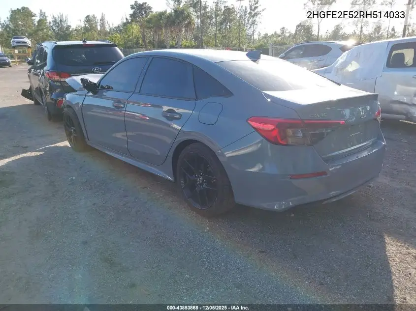 2HGFE2F52RH514033 2024 Honda Civic Sport