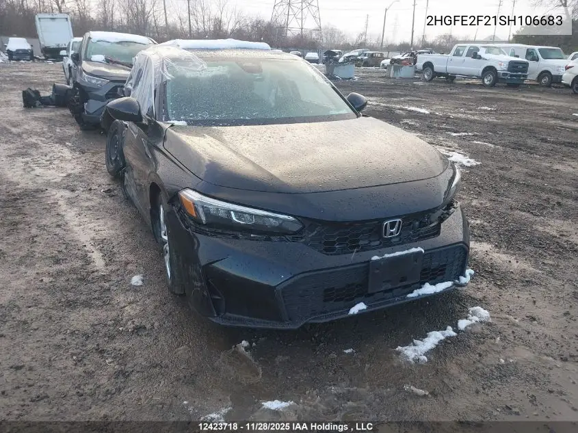 2HGFE2F21SH106683 2025 Honda Civic