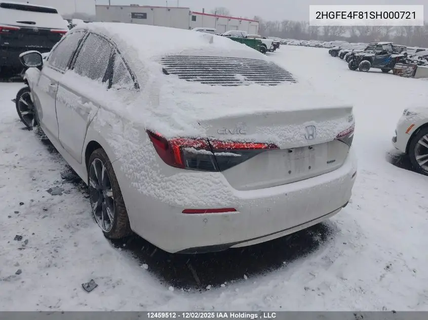 2HGFE4F81SH000721 2025 Honda Civic Hybrid Sport/Sport Touring