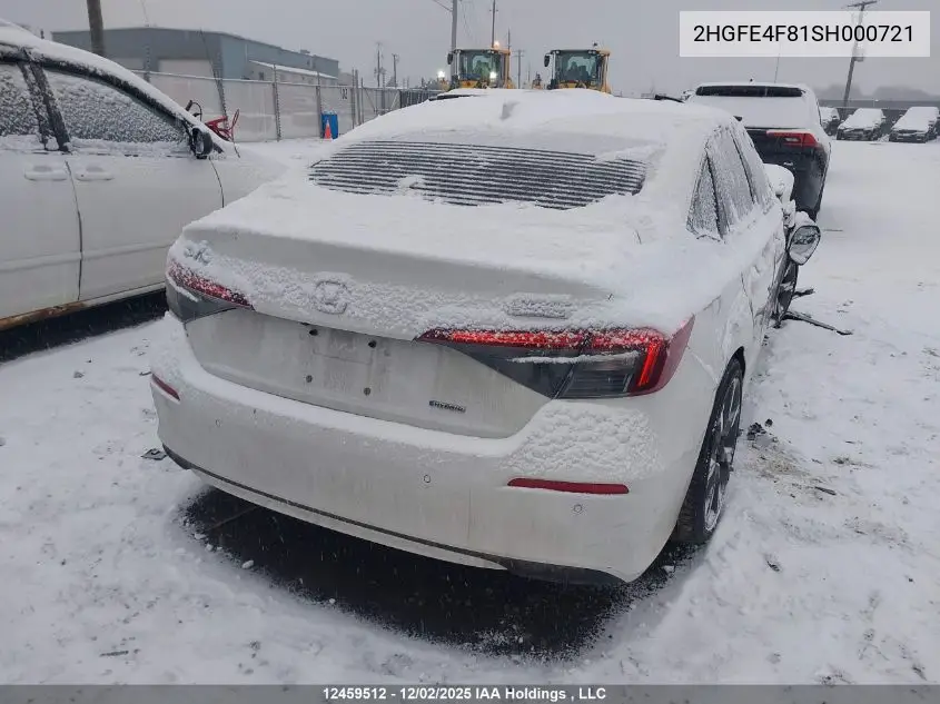 2HGFE4F81SH000721 2025 Honda Civic Hybrid Sport/Sport Touring