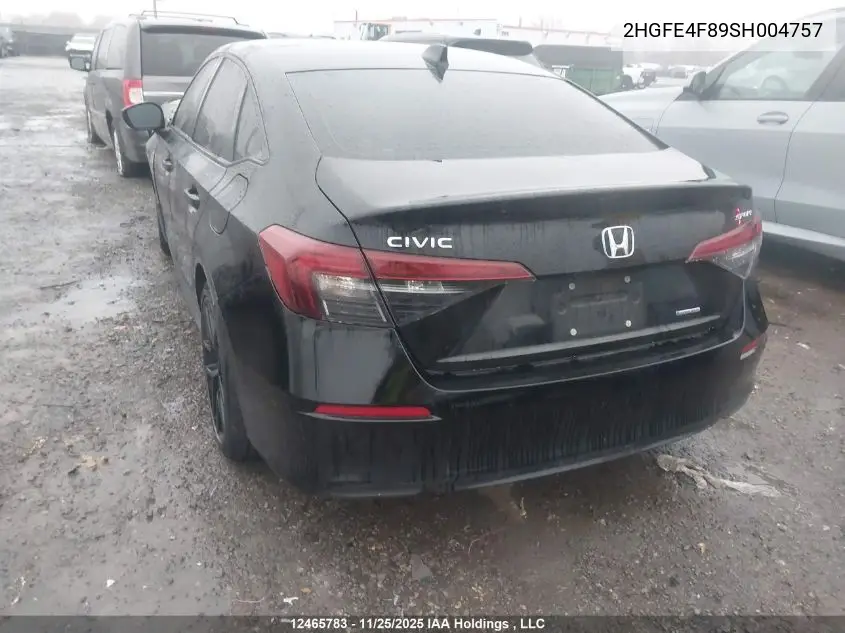 2HGFE4F89SH004757 2025 Honda Civic Hybrid Sport/Sport Touring