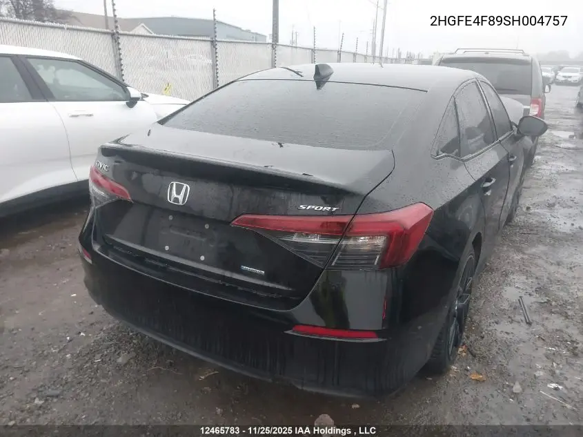 2HGFE4F89SH004757 2025 Honda Civic Hybrid Sport/Sport Touring