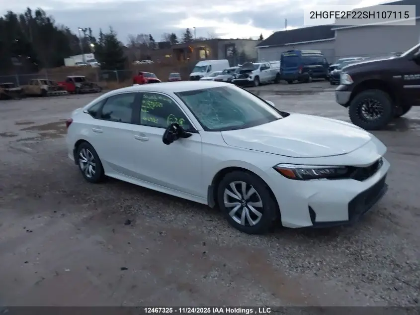 2HGFE2F22SH107115 2025 Honda Civic Lx