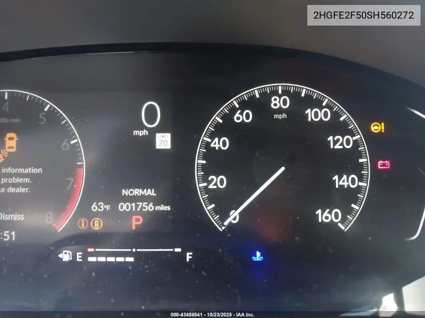2HGFE2F50SH560272 2025 Honda Civic Sport