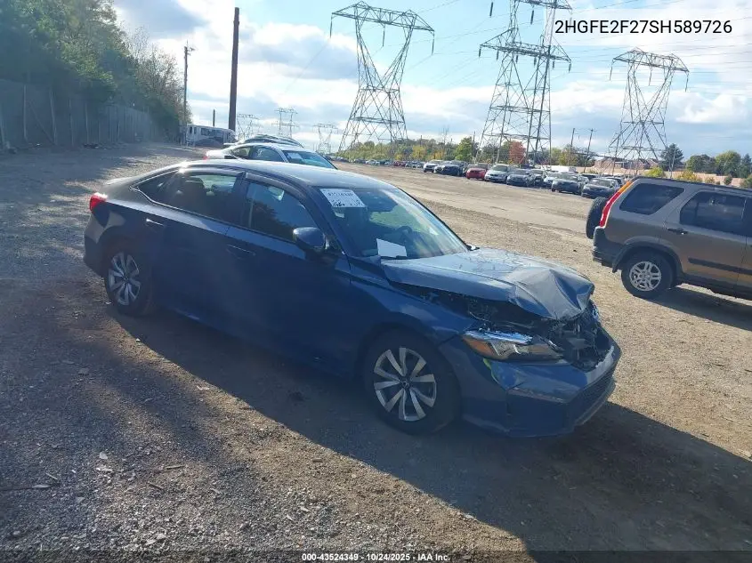2HGFE2F27SH589726 2025 Honda Civic Lx