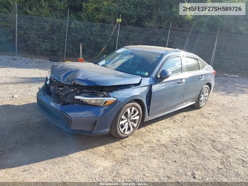 2HGFE2F27SH589726 2025 Honda Civic Lx