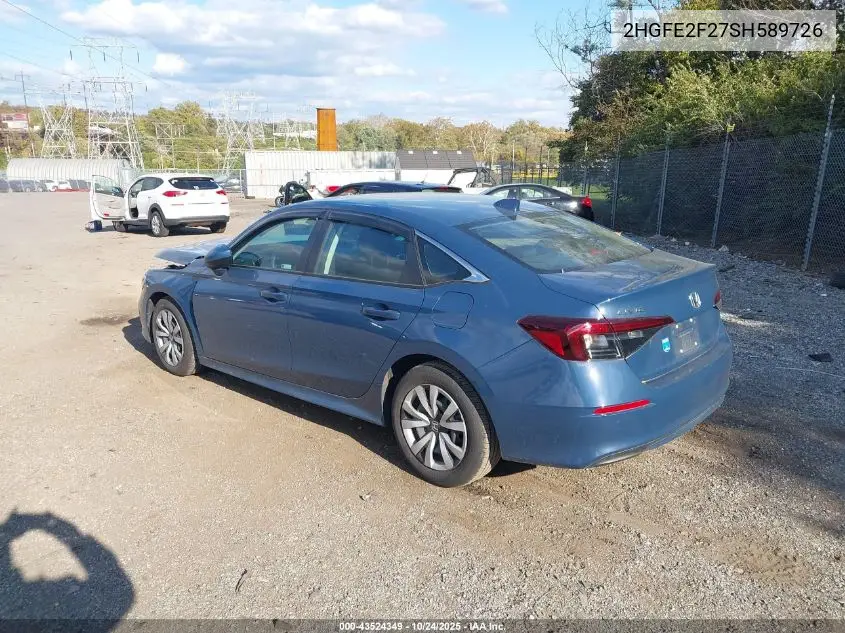 2HGFE2F27SH589726 2025 Honda Civic Lx