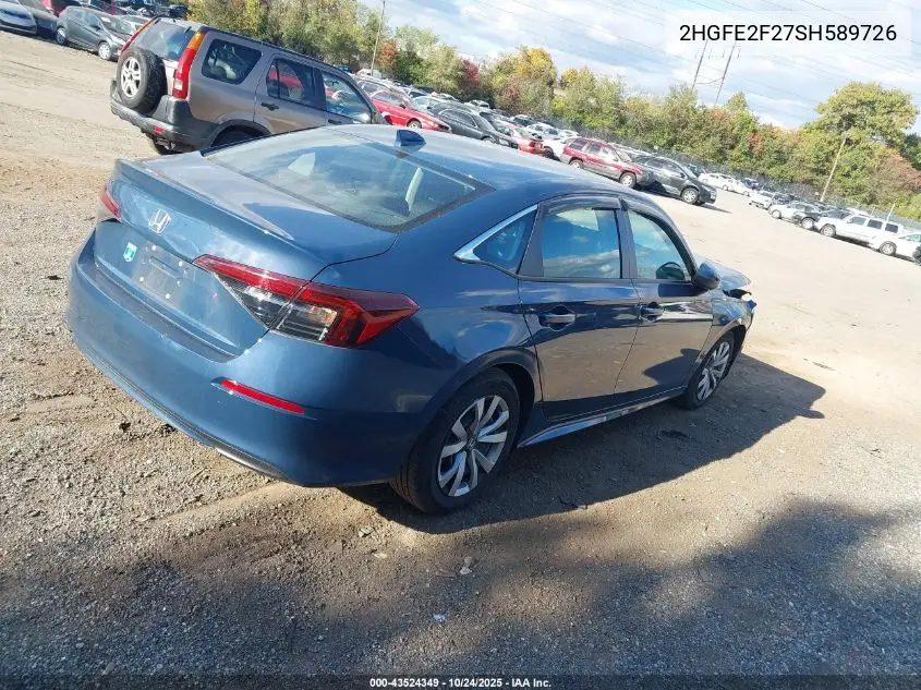 2HGFE2F27SH589726 2025 Honda Civic Lx