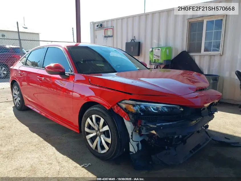2HGFE2F21SH570668 2025 Honda Civic Lx