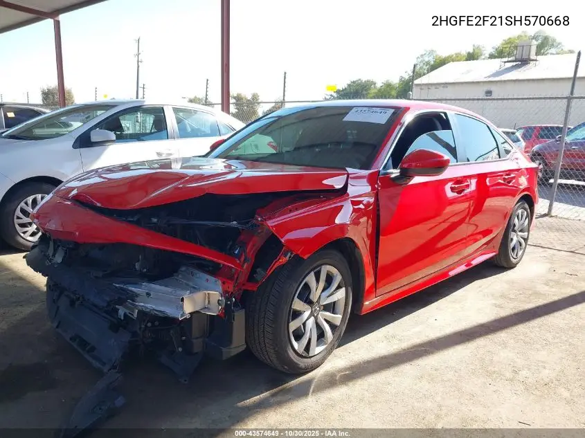 2HGFE2F21SH570668 2025 Honda Civic Lx