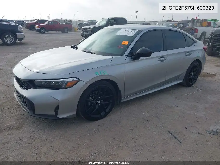 2HGFE2F57SH600329 2025 Honda Civic Sport