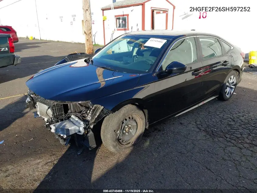 2HGFE2F26SH597252 2025 Honda Civic Lx