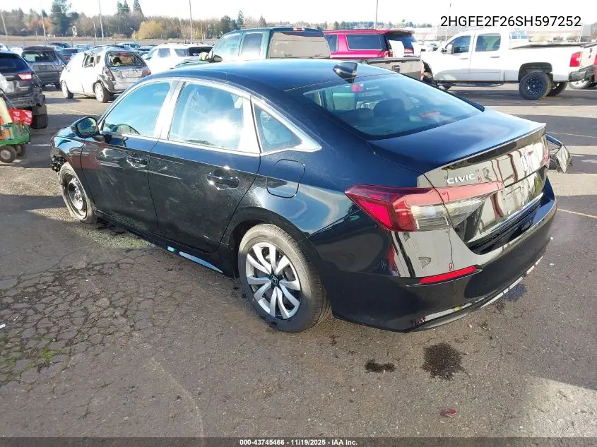 2HGFE2F26SH597252 2025 Honda Civic Lx