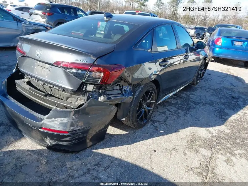2HGFE4F87SH321419 2025 Honda Civic Hybrid Sport/Sport Touring