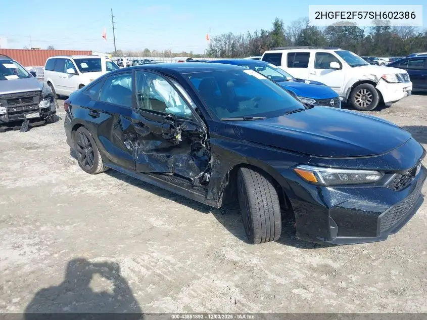2HGFE2F57SH602386 2025 Honda Civic Sport