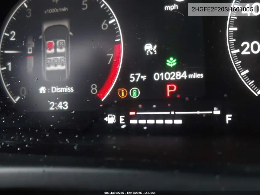 2HGFE2F20SH601005 2025 Honda Civic Lx