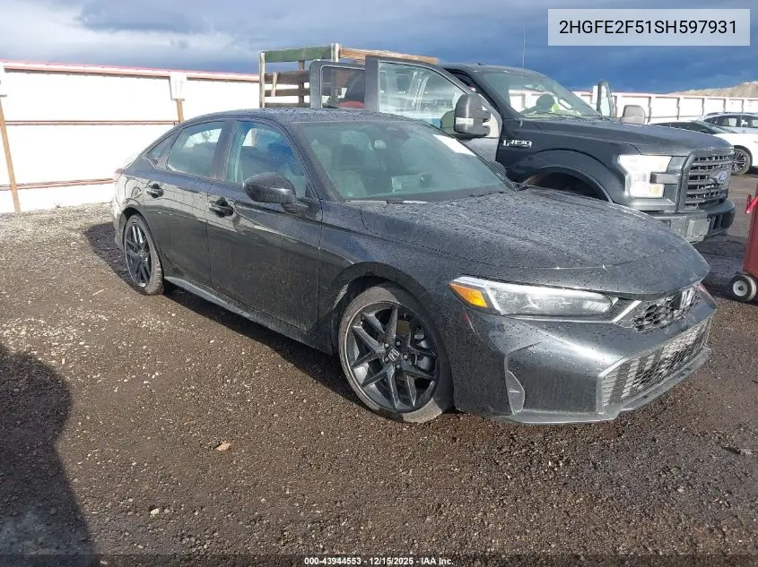 2HGFE2F51SH597931 2025 Honda Civic Sport