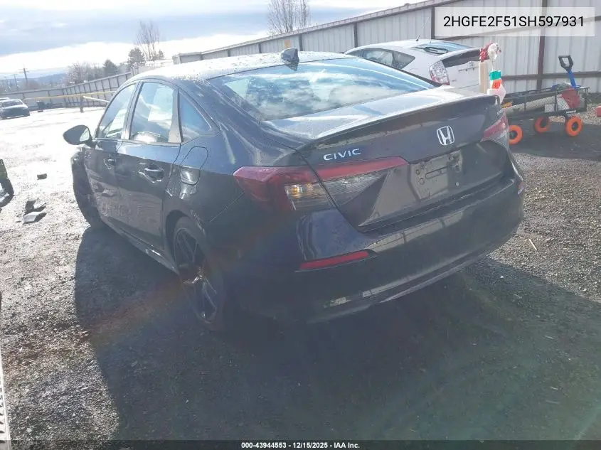 2HGFE2F51SH597931 2025 Honda Civic Sport