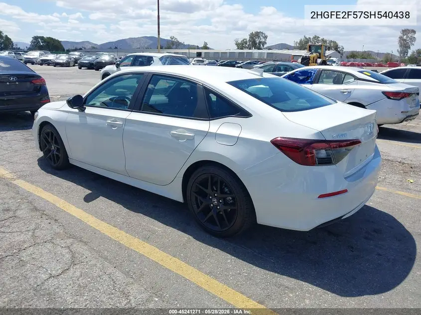 2HGFE2F57SH540438 2025 Honda Civic Sport