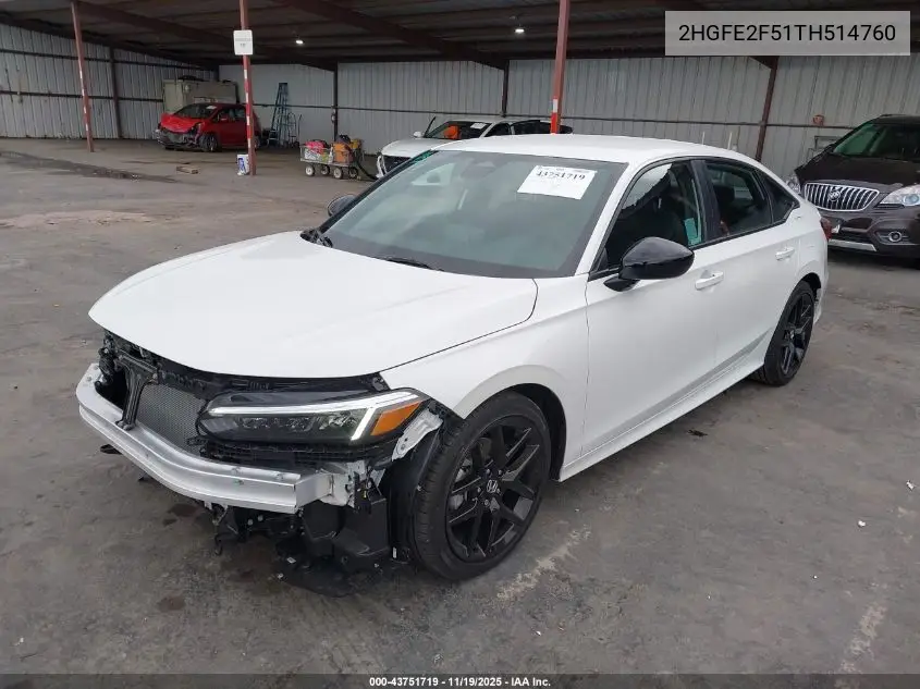 2HGFE2F51TH514760 2026 Honda Civic Sport