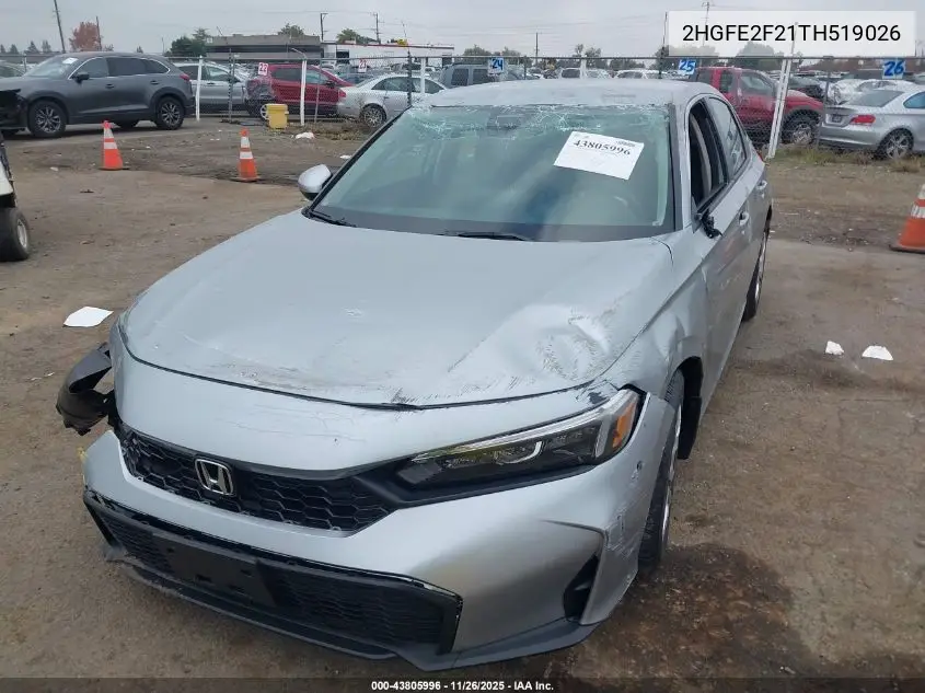 2HGFE2F21TH519026 2026 Honda Civic Lx