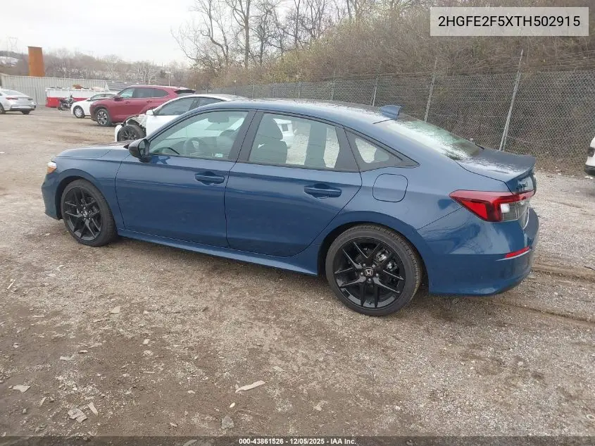 2HGFE2F5XTH502915 2026 Honda Civic Sport