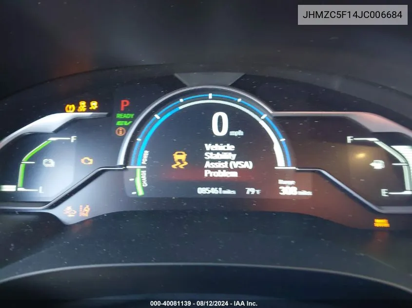 JHMZC5F14JC006684 2018 Honda Clarity Plug-In Hybrid