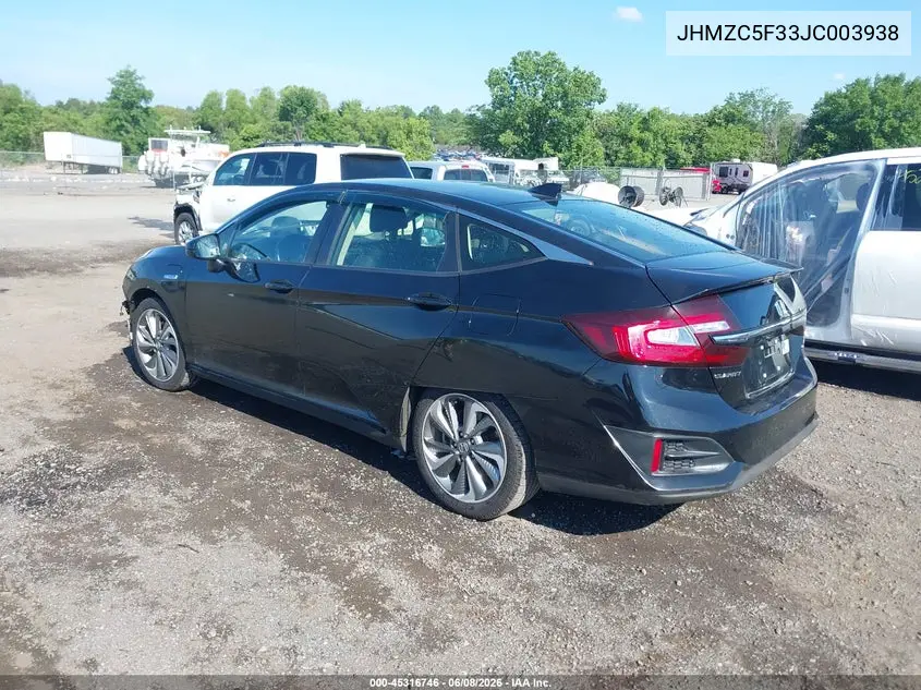 2018 Honda Clarity Plug-In Hybrid Touring VIN: JHMZC5F33JC003938 Lot: 45316746