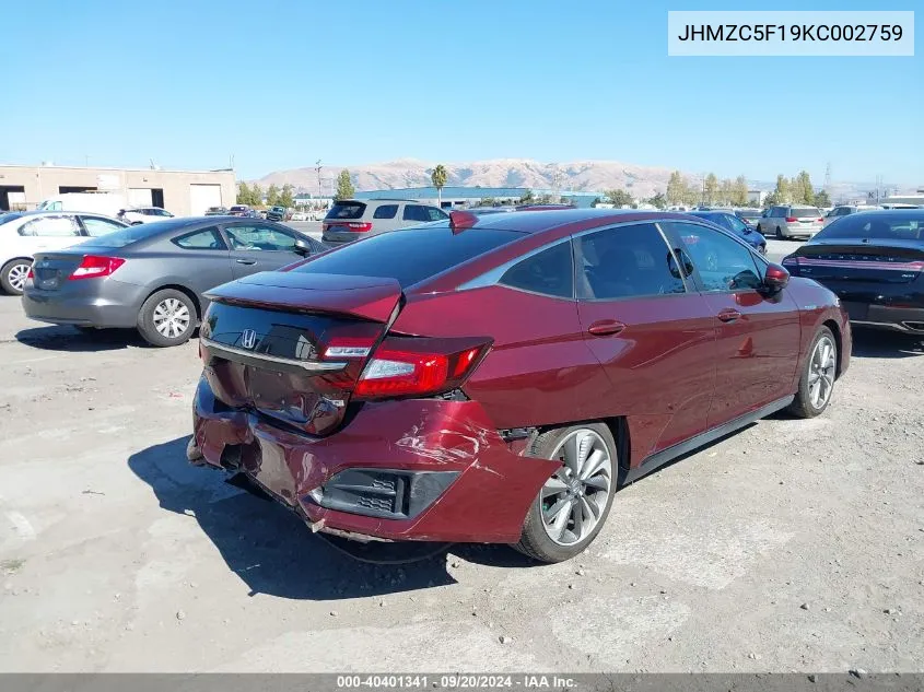 JHMZC5F19KC002759 2019 Honda Clarity Plug-In Hybrid