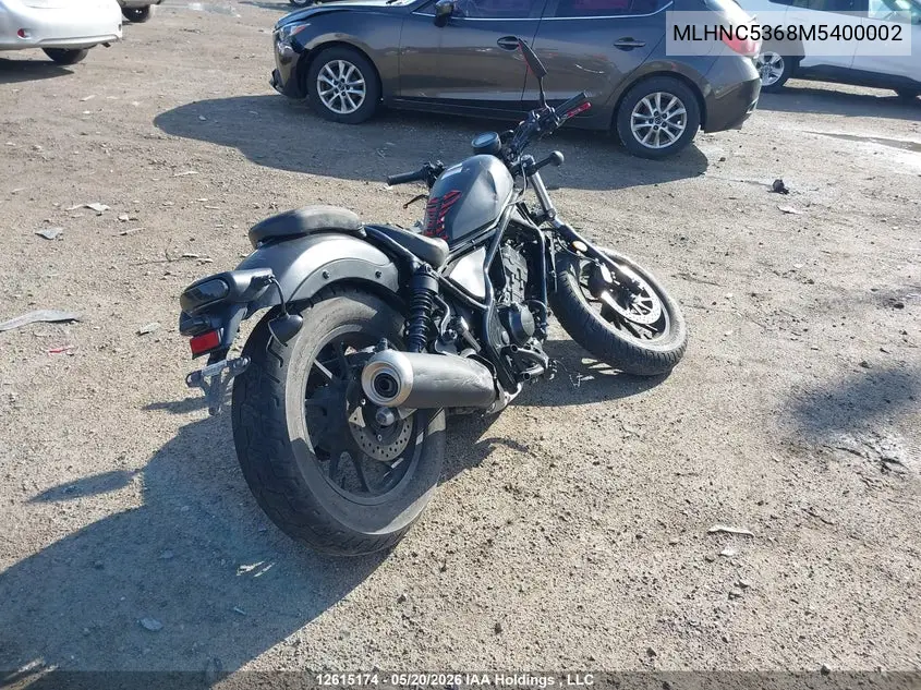 2021 Honda Cmx300 A VIN: MLHNC5368M5400002 Lot: 12615174