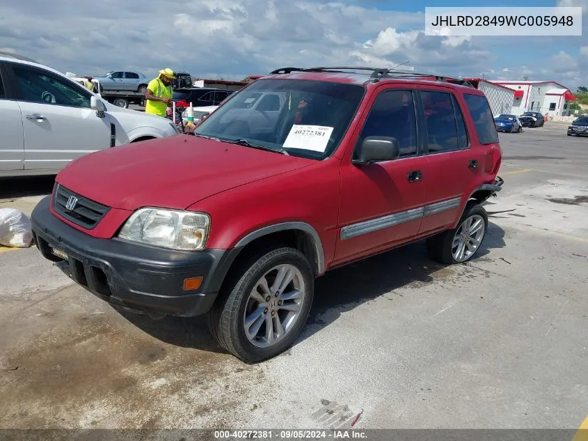 1998 Honda Cr-V Lx VIN: JHLRD2849WC005948 Lot: 40272381