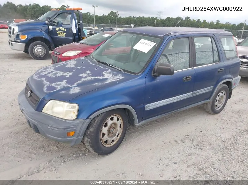 1998 Honda Cr-V Lx VIN: JHLRD284XWC000922 Lot: 40376271