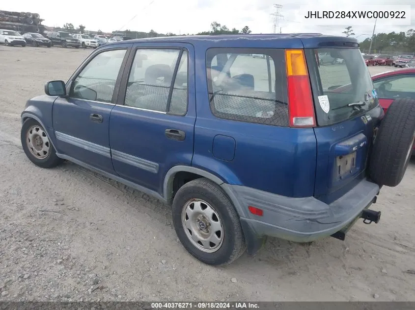 1998 Honda Cr-V Lx VIN: JHLRD284XWC000922 Lot: 40376271