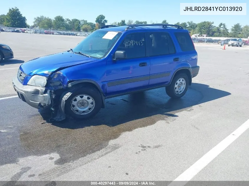 JHLRD2841YC013920 2000 Honda Cr-V Lx