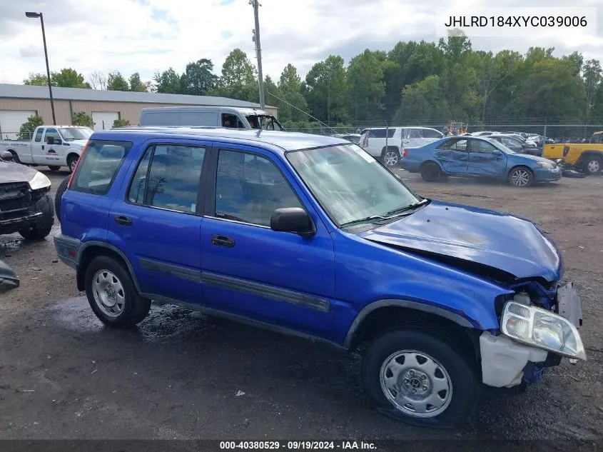 2000 Honda Cr-V Lx VIN: JHLRD184XYC039006 Lot: 40380529