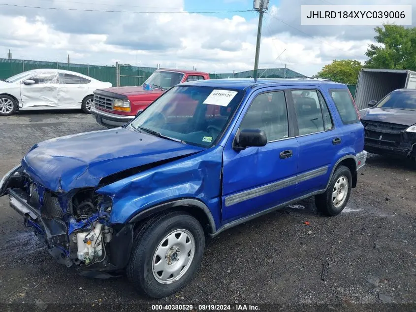 2000 Honda Cr-V Lx VIN: JHLRD184XYC039006 Lot: 40380529