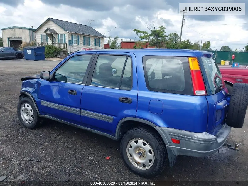 2000 Honda Cr-V Lx VIN: JHLRD184XYC039006 Lot: 40380529