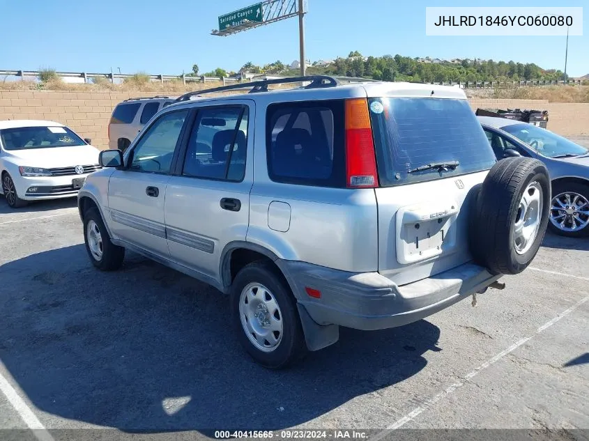 2000 Honda Cr-V Lx VIN: JHLRD1846YC060080 Lot: 40415665