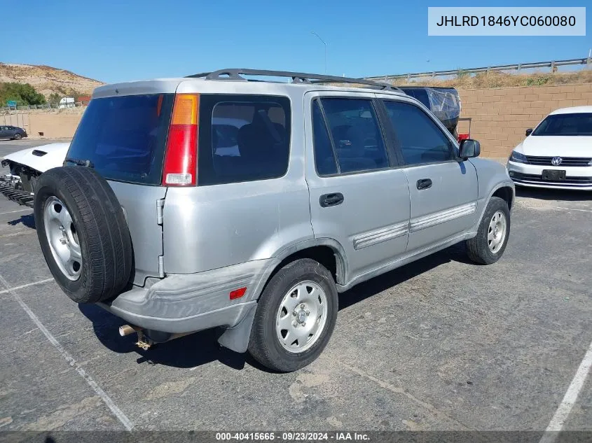 2000 Honda Cr-V Lx VIN: JHLRD1846YC060080 Lot: 40415665